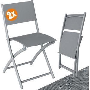 CASARIA Tuinstoelen – Set van 2 Inklapbaar 46x52x80cm - Grijs