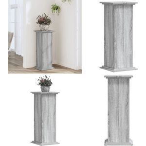 vidaXL Plantenstandaard 33x33x80 cm bewerkt hout grijs sonoma eiken - Plantenstandaard - Plantenstandaards - Planten Standaard - Plantenhouder