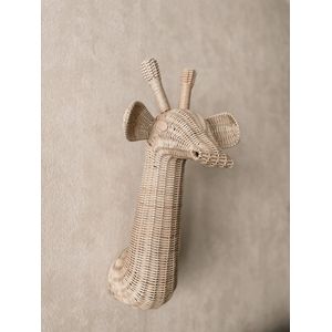 House of Tods - Rotan - Wanddecoratie - Handgemaakt - Giraffe Luca - Dierenkoppen - Kinderkamer - Babykamer - Interieur - Boho - Muurdecoratie