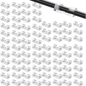 Zelfklevende transparante kabelclips - 60 stuks - voor thuis, kantoor, auto en werkplaats