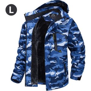 Livano Winterjas Voor Heren - Parka - Winter - Jas - Volwassen - Blauw/Camouflage - Maat L