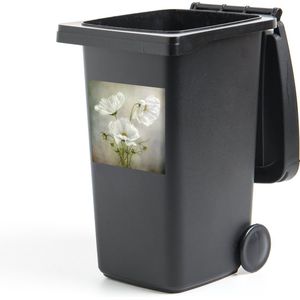 Container sticker Bloemen - Stilleven - Klaproos - Wit - Botanisch - 40x40 cm - Kliko sticker