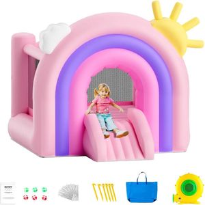 Opblaasbaar zwembadslot meerkleurig opblaasbaar springkasteel 280 x 230 x 230 cm -