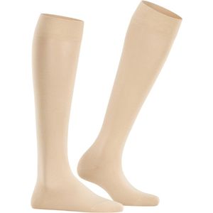 FALKE Cotton Touch dames kniekousen - creme (cream) - Maat: 39-42