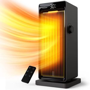 Intelectro Elektrische Kachel - 2s Opstarttijd - Milieuvriendelijke 2000W keramische kachel met 90° oscillatie en timer - 3 Verschillende Standen - Overhitting beveiliging - Stille en veilige verwarming voor uw huis. (levering sneller dan aangegeven)