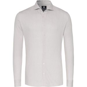 Desoto - Essential Overhemd Hai Piqué Strepen Beige - Heren - Maat 38 - Slim-fit