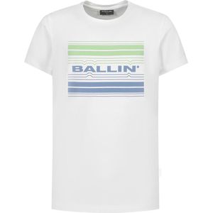 Ballin Amsterdam - Jongens Slim Fit T-shirt - Wit - Maat 116