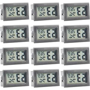 Digitale thermometer hygrometer voor binnen - mini luchtvochtigheidsmeter - kamerthermometer voor thuis en kantoor - broeikas en koelkast - zwart