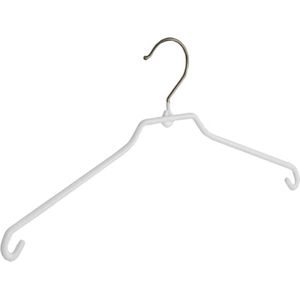 De Kledinghanger Gigant - Rokhanger - Volwassenen - 8340 - 10 Stuks - metaal - Wit - Anti-slip Coating - 40 cm - Kledinghanger - Kleerhanger (8340_01/10)