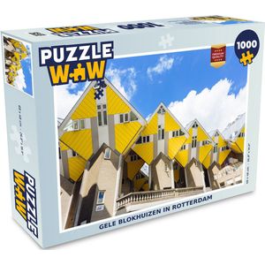 Puzzel Rotterdam - Architectuur - Kubus - Geel - Legpuzzel - Puzzel 1000 stukjes volwassenen