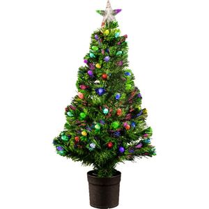 Everlands Kunstboom - fibre optic - H90 cm - met verlichting - Prestwick - kerstboom