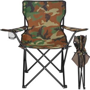 Springos Campingstoel | Kampeerstoel | Vouwstoel | Visstoel | Inklapbaar | Camouflage