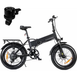 Touroll S1 Elektrische Fat Bike met 20'×4.0' dikke banden, 60Nm koppel, 15.6Ah accu, Shimano 7 versnellingen