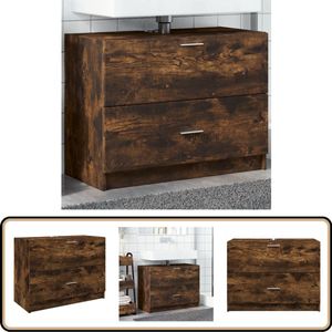 vidaXL Wastafelkast - 78x37x59 cm - Gerookt Eiken Wastafelkast - Wastafelkasten - Badkamer Wastafel Kast - Wastafelkastje