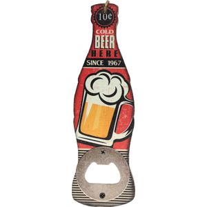 Bieropener - Flesopener - Cold beer - opener - bier opener - Fles opener - bar decoratie - Decoratie - Kroeg decoratie - Houten bieropener - Opener bier - Cave & Garden