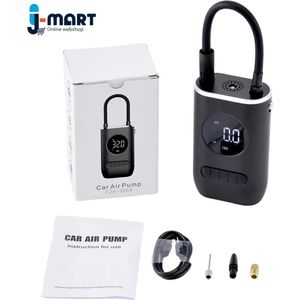 J-Mart Draagbare Mini Elektrische Luchtpomp - Incl. LED Lampje - Geschikt voor Auto/Fiets/Motor/Ballen - 9,5 × 7,2 × 15 cm