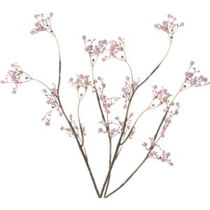 5x stuks kunstbloemen Gipskruid/Gypsophila takken roze 66 cm - Kunstplanten en steelbloemen