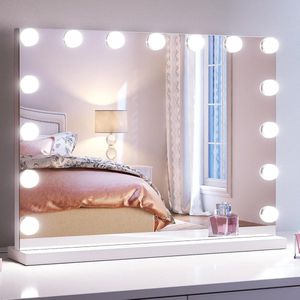 Make-upspiegel met 3 lichtkleuren en touch-bediening - Hollywood stijl - 58 x 46 cm