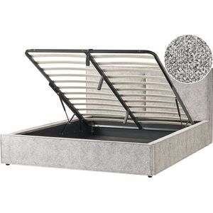 MOISSAC - Bed met opbergruimte - Beige/Grijs - 180 x 200 cm - Gebreid