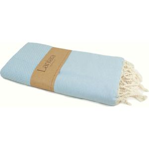 Lantara Hamamdoek wafel - Lichtblauw - 100x200cm - Saunadoek strandlaken strandhanddoek hamam handdoek reishanddoek
