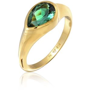 Elli PREMIUM Dames Ring Elli PREMIUM Ring Dames zegel Trend met kwarts edelsteen in 925 sterling zilver Verguld