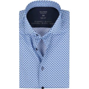 OLYMP Lvl 5 Overhemd 24/Seven Dessin Blauw - Maat 38 - Heren - Hemden casual