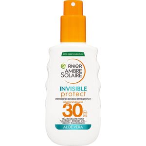Garnier Ambre Solaire Invisible Protect Zonnebrandspray SPF30 - Niet vet - Waterresistent - met Aloë Vera - Beschermt , hydrateert en verfrist – 150ml
