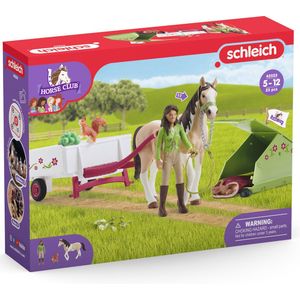 schleich HORSE CLUB Speelfigurenset - Sarah's Kampeeruitstapje - Kinderspeelgoed voor Jongens en Meisjes - 5 tot 12 jaar - 12 Onderdelen - 42533