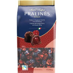 Praline pure chocolade met kersen en likeur 4% vol. 240g