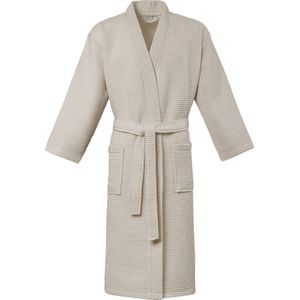 PandaHome - Unisex Sauna Badjas - 100% Katoen Wafel Badjas - M - Geel - Katoen wafel - Kimono - Wafel Badjas dames - Wafel Badjas heren - Badjas dames en heren