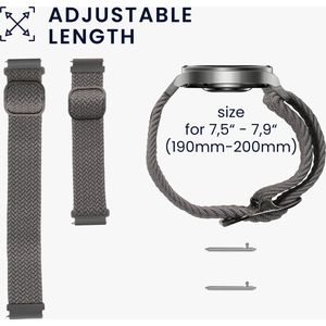 kwmobile nylon bandje voor smartwatch - geschikt voor Huami Amazfit Bip 5 / Amazfit GTR 4 - 14 - 22 cm - Polsbandje in grijs