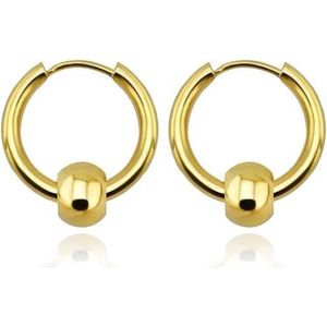 Stalen oorringen Flexible Bead Gold-20mm