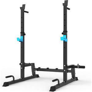 Verstelbaar Squat Rack voor Thuis | Multifunctioneel Fitnessapparaat voor Gewichtheffen, Dips en Push-Ups