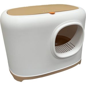 PETLUX® Design kattenbak Clean met deksel en schepje - Kaki