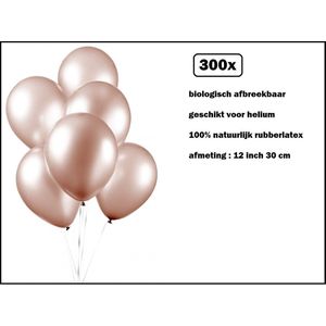 300x Luxe Ballon pearl rose goud 30cm - biologisch afbreekbaar - Festival feest party verjaardag landen helium lucht thema