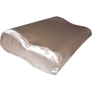 Zijden Kussensloop ergonomisch Donker Champagne - 19MM - 30x50cm - Satijnen kussensloop