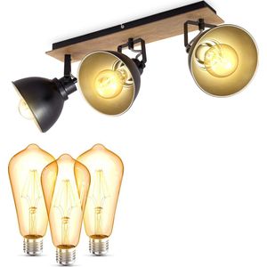 B.K.Licht - Plafondspots incl. filament lichtbronnen - l: 56.6 cm - 2.700 K