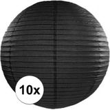 Halloween - 10x zwarte lampionnen 35 cm