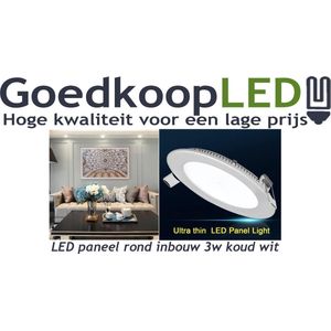 LED paneel / downlight 3W dimbaar koud wit