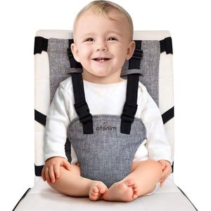 Babystoel voor onderweg verstelbare veiligheidsgordel lichte draagbare kinderstoel - grijs