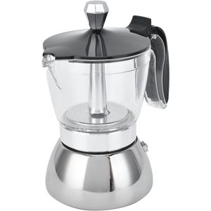 4 Cup Stainless Steel Moka Coffee Pot - Classic Italian Espresso Machine for Home and Camping