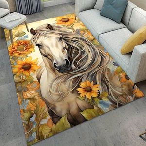 Vloerkleed paard - antislip - tapijt - keukenkleed - salontafel kleed - woonkamer - slaapkamer- 120 x 160 cm