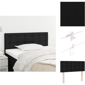 vidaXL Hoofdbord Hoofdborden - 100 x 5 x 78/88 cm - Duurzame stof - Stevige houten poten - Verstelbare hoogte - Comfortabele ondersteuning - Zwart - Bedonderdeel