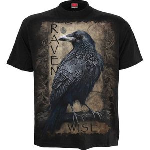 Spiral - Raven Wise Heren T-shirt - M - Zwart