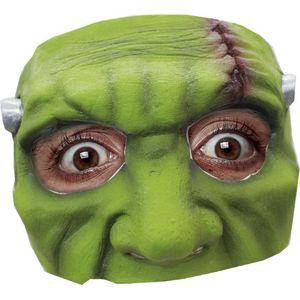 Partychimp Halfmasker Groen Monster Halloween Masker voor bij Halloween Kostuum Volwassenen Carnaval - Latex- One Size