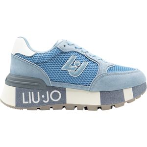 Liu Jo Amazing 25 Suede Dames Sneakers - Light Blue - Maat 35