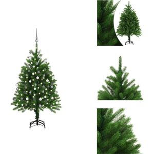 vidaXL Kunstkerstboom 120 cm - levensecht - PE takken - waterbestendig - LED-verlichting - groen - Decoratieve kerstboom