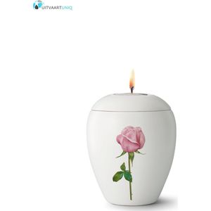 Mini roos urn met lichtje - Keramiek