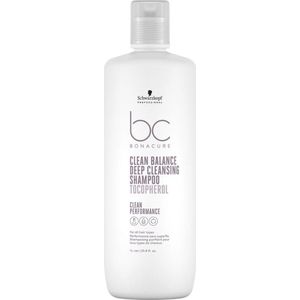 Schwarzkopf Bonacure Clean Balance Deep Cleansing Shampoo 1000ml - Normale shampoo vrouwen - Voor Alle haartypes
