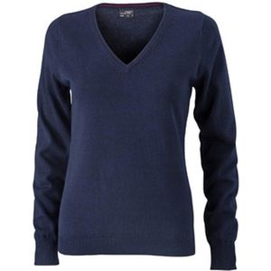 James and Nicholson Vrouwen/dames V-hals pullover (Marine)